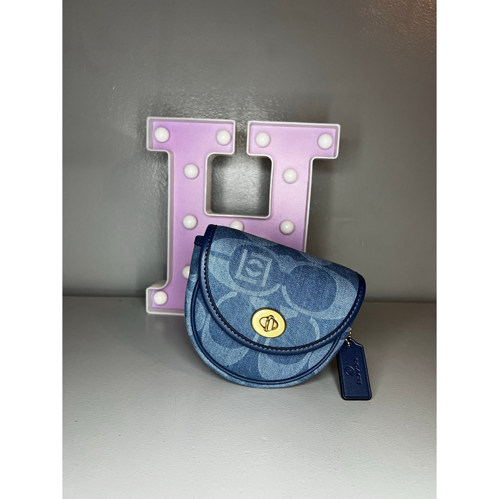 COACH x CLOT SADDLE POUCH IN MAXI SIGNATURE DENIM -Asia exclusive